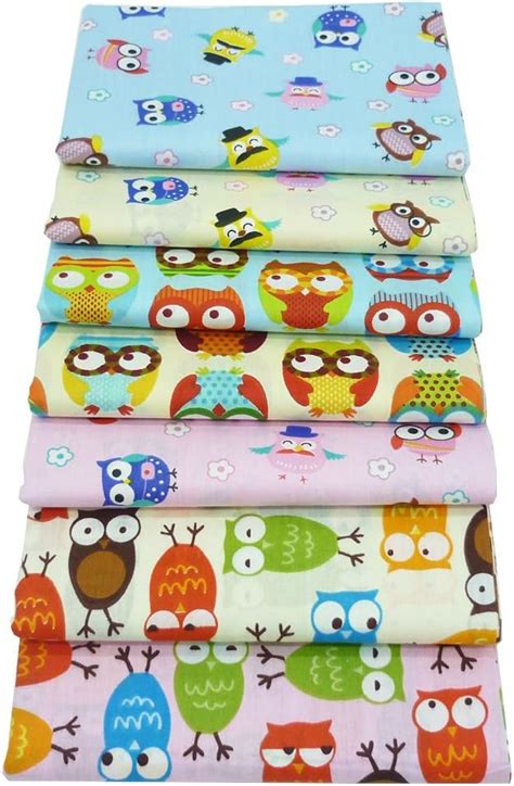 Pieces Fat Quarters Quilting Fabric Bundles X Cm Top Cartoon Owls