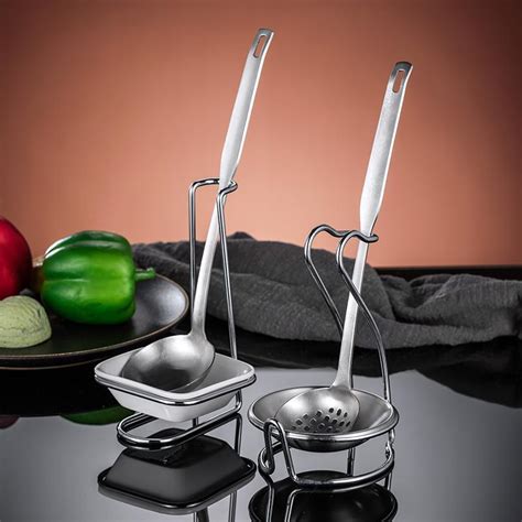 Multi Function Stainless Steel Soup Ladle Carrier Soup Ladle Rest Restaurant Hot Pot Colander