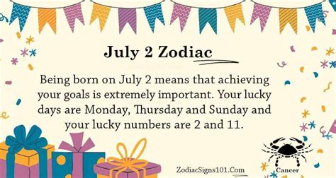 July 2 Zodiac is Cancer, Birthdays and Horoscope - ZodiacSigns101