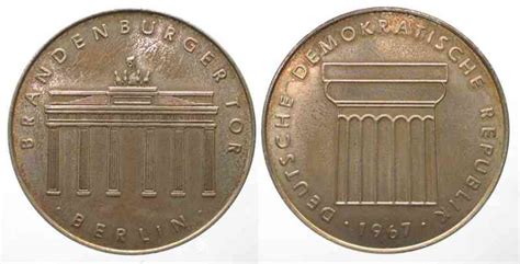 Deutschland Ddr Medaillen Ddr Brandenburger Tor Medaille