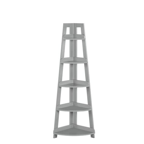 RiverRidge Amery 5-Tier Corner Ladder Shelf - Narrow Corner Shelf