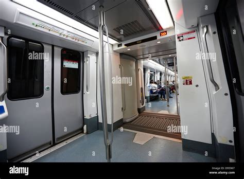 Interior Of Barcelona Metro Train Catalonia Spain Stock Photo Alamy