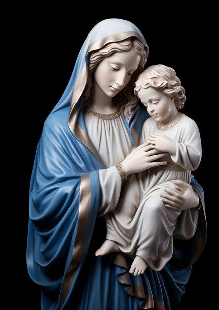 premium photo god bless  virgin mary statue   standing posture