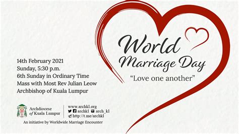 Mass World Marriage Day With Most Rev Julian Leow Archbishop Of