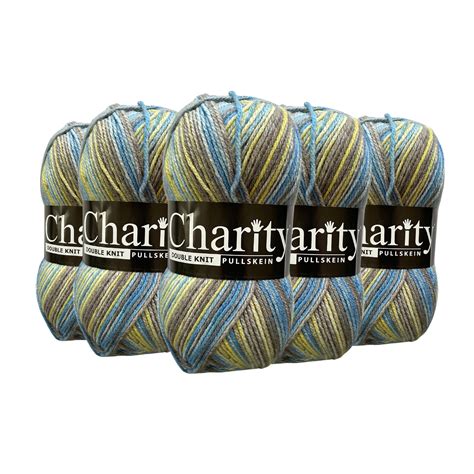 Elle Wool Charity Double Knit Print Yarn (5 x 100g pack) Yellowtail ...