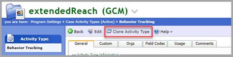 program activity types extendedreach