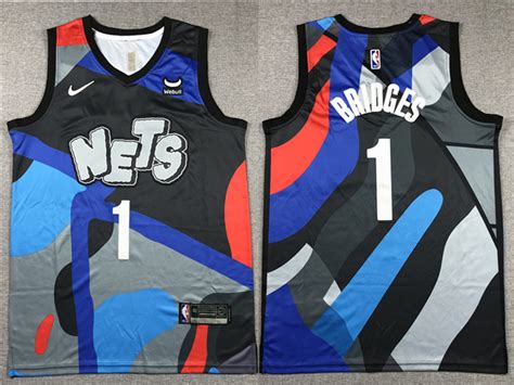 brooklyn nets  mikal bridges   black city edition swingman jersey