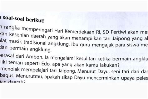 Kunci Jawaban Bupena Tema 7 Indahnya Keberagaman Di Negeriku SD MI