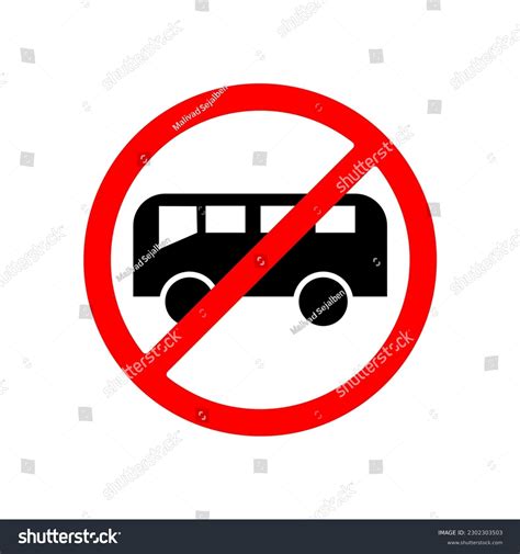 No Bus Prohibited Sign No Parking Stock Vector Royalty Free