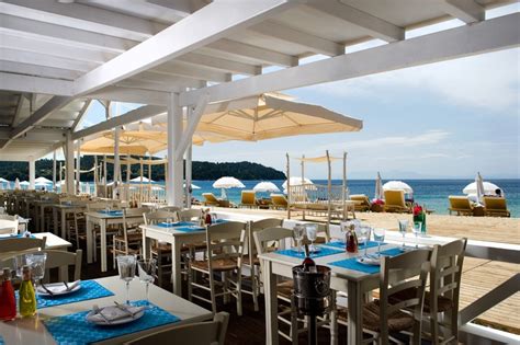 The Pr Ammos Taverna Restaurant At Agia Paraskevi Beach Skiathos Isl