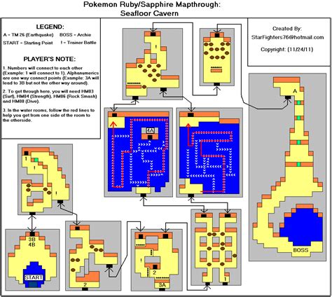 Pokémon Ruby Sapphire Seafloor Cavern Map StarFighters76