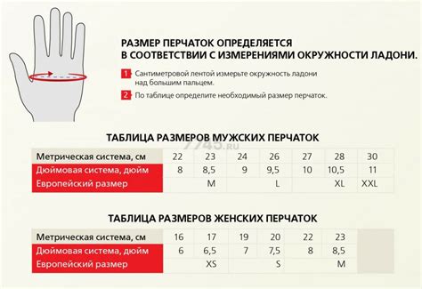Как выбрать размер перчаток