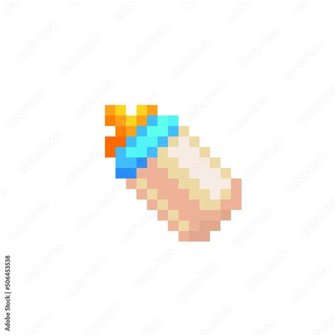 Baby Bottle Pixel Art Icon Design For Logo Sticker Mobile App