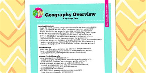 2014 National Curriculum Ks2 Geography Overview Twinkl