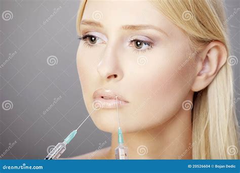 Blonde And Botox Injections Closeup Stock Photo Image Of Hypodermic Care