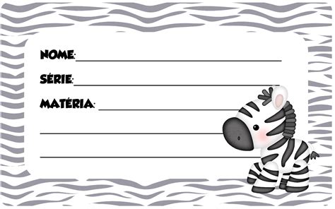 Etiqueta para Caderno Zebra Baby - Digital Grátis