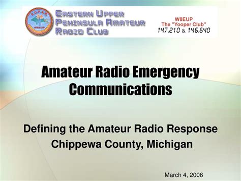 PPT Amateur Radio Emergency Communications PowerPoint Presentation