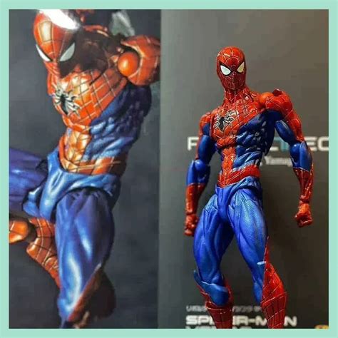 In Stock 16cm Spiderman Peter Parker Anime Figure Kaiyodo Amazing