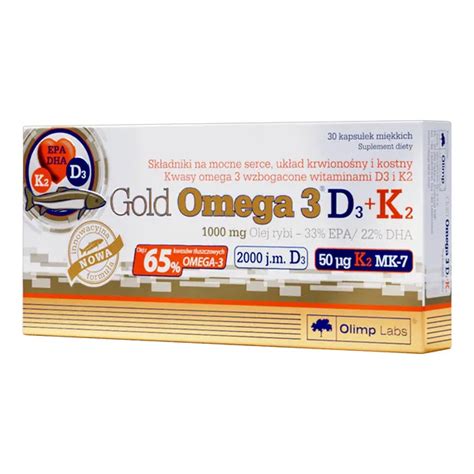Gold Omega 3 D3 + K2, kapsułki, 30 sztuk