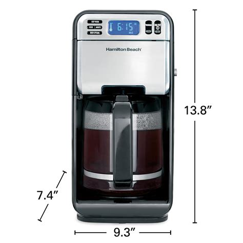 Cup Programmable Coffee Maker With Frontfill Black Stainless