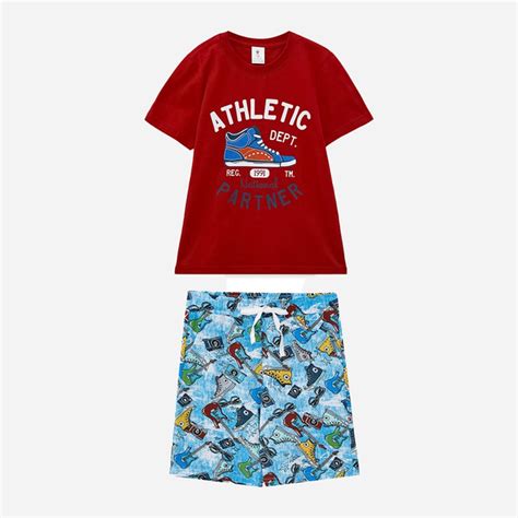 Детский летний комплект (футболка + шорты) для мальчика ROZA 210220 128 ...