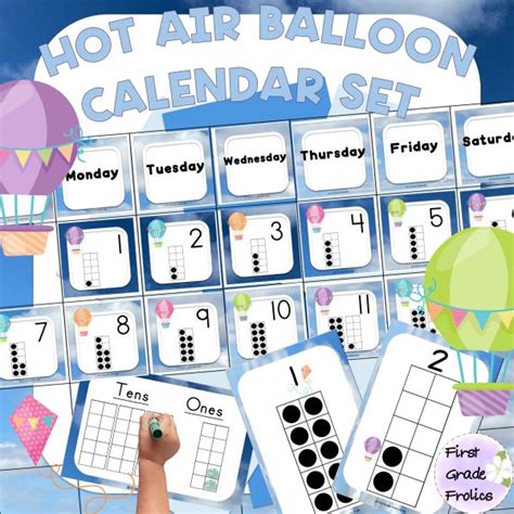 Hot Air Balloons Calendar Set Ten Frames Made By Teachers