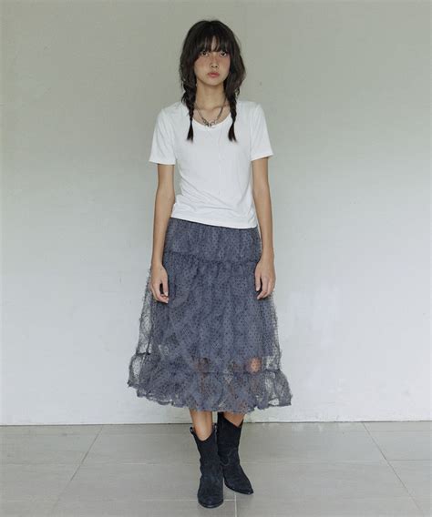 Polka Dot Frill Skirt Grey Hokuspokus