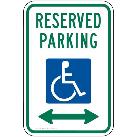 Ada Reserved Parking Sign Pke 20880 Parking Handicapped