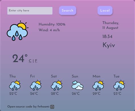 GitHub - fwhoami/weather-app: ⛅The weather app which used OpenWeather ...
