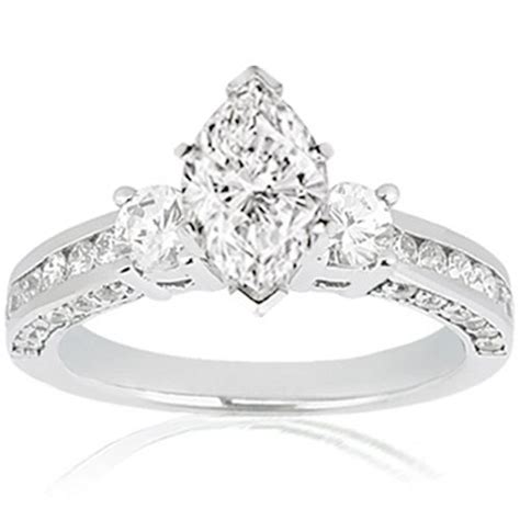 145 Ct Marquise Shape 3 Stone Diamond Engagement Ring 3 Stone