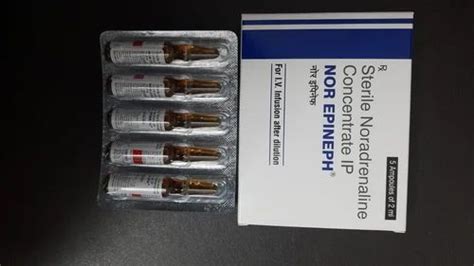 Sterile Noradrenaline Concentrate Nor Epineph 2mg 2 Mg Ml At Rs 65