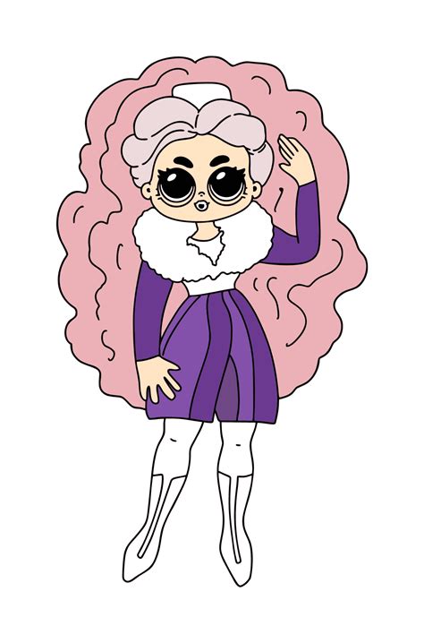 Omalovánka LOL OMG Groovy Babe Lights Online a Tisk zdarma