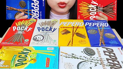 Pocky Vs Pepero Battle Asmr 🍫 Pocky Chocolate Pepero Choco Cookies