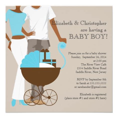 Personalized Boy African American Baby Shower Invitations ...