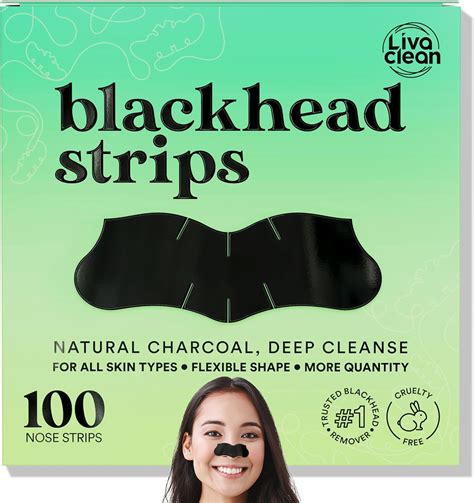 100 Strips Livaclean Charcoal Blackhead Remover Pore Strips Nose