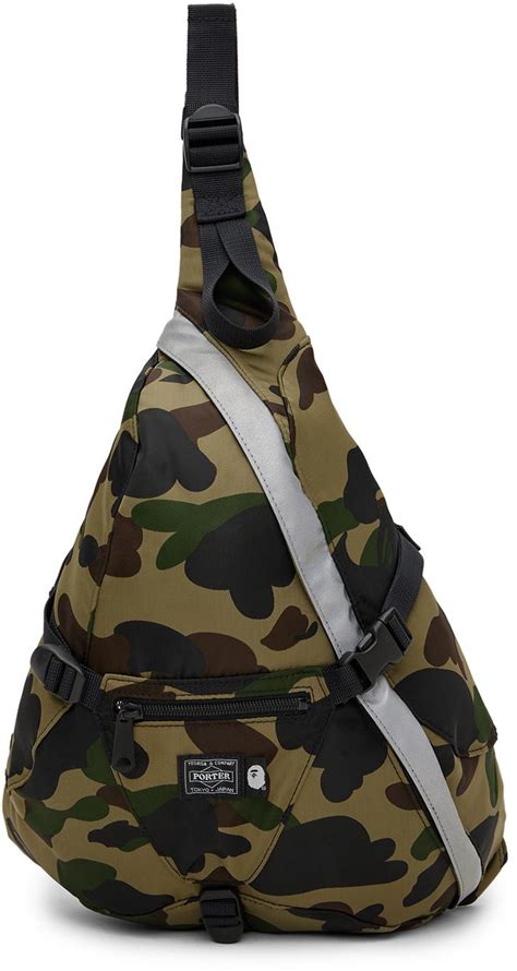 A Bathing Ape Porter Edition 1st Camo One Shoulder Bag In Green For Men Lyst