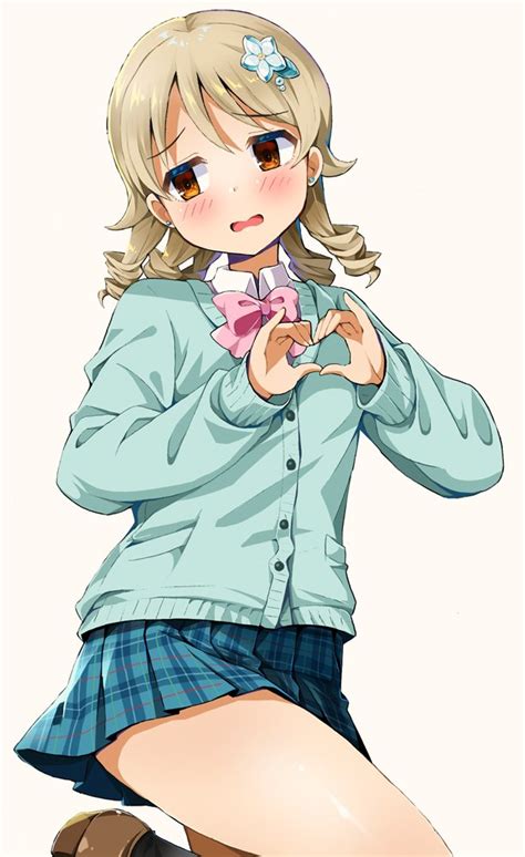 Michii Yuuki Morikubo Nono Idolmaster Idolmaster Cinderella Girls Girl Blonde Hair Blush