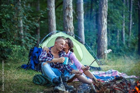 Camping Couple Passionate Couple Kissing Boy And Girl Having Sex