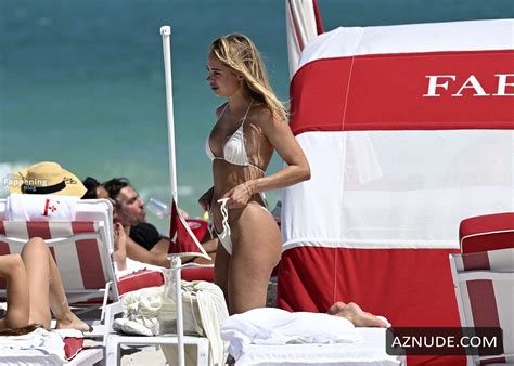 Kimberley Garner Sexy Spotted Showing Off Her Beautiful Body In A Sizzling White Bikini At Miami