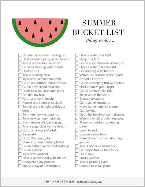 Summer Fun List Ideas Summer Fun List - PrimaNYC.com