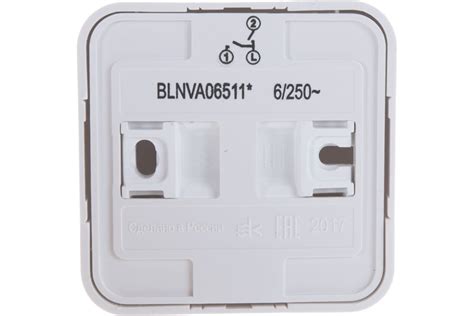 2-клавишный выключатель с подсветкой Systeme Electric BLANCA, О/У, 6А ...