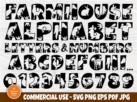 Animal Alphabet Farmhouse Font Graphic By Tonisartstudio · Creative