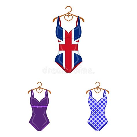 Isolated Object Of Bikini And Fashion Logo Set Of Bikini And Swimsuit