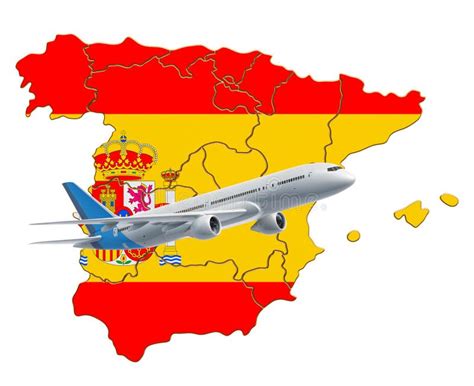 Flights To Spain, Travel Concept. 3D Rendering Stock Illustration ...