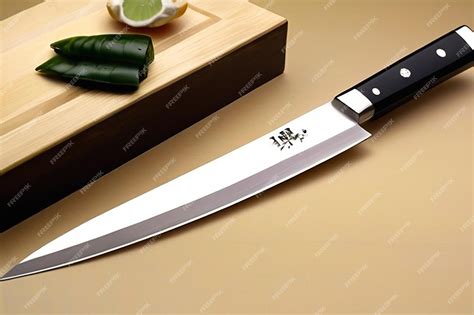 Premium Photo | Japanese Yanagiba Sashimi Knife with Ebony Handle