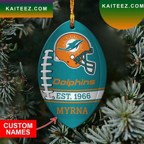 Nfl Miami Dolphins Christmas Ornament Kaiteez