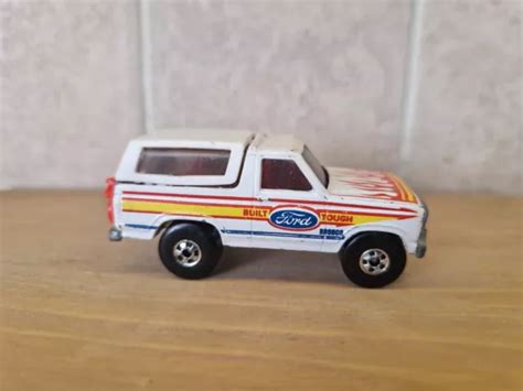 VINTAGE HOT WHEELS 1980 Ford Bronco Hong Kong base murs noirs moulés sous pression EUR 5 81
