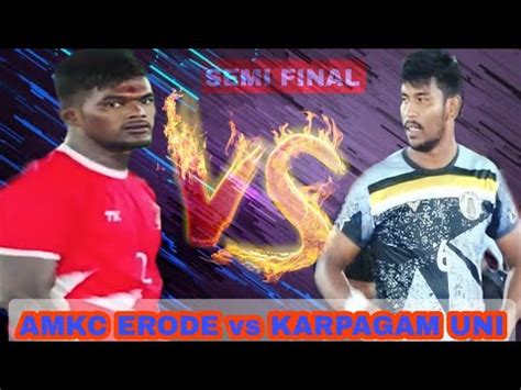 Semi Final Amkc Erode Vs Karpagam Uni Thoduvai Mayilai State Men S