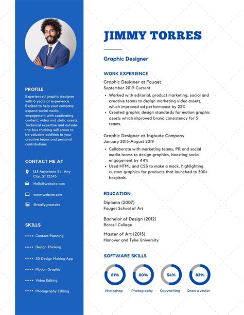 Resume Template Canva Resume With Photo Cover Letter Etsy