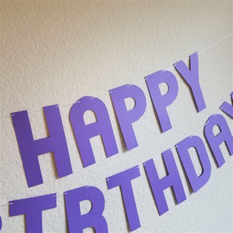 Purple Happy Birthday Banner Purple Birthday Banner Custom - Etsy